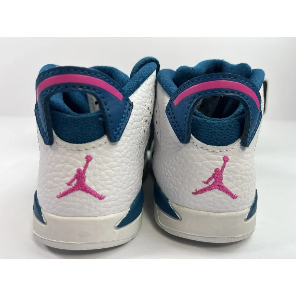 Air Jordan 6 Retro TD Size 6C Green Abyss Laser White Fuchsia 645127-153